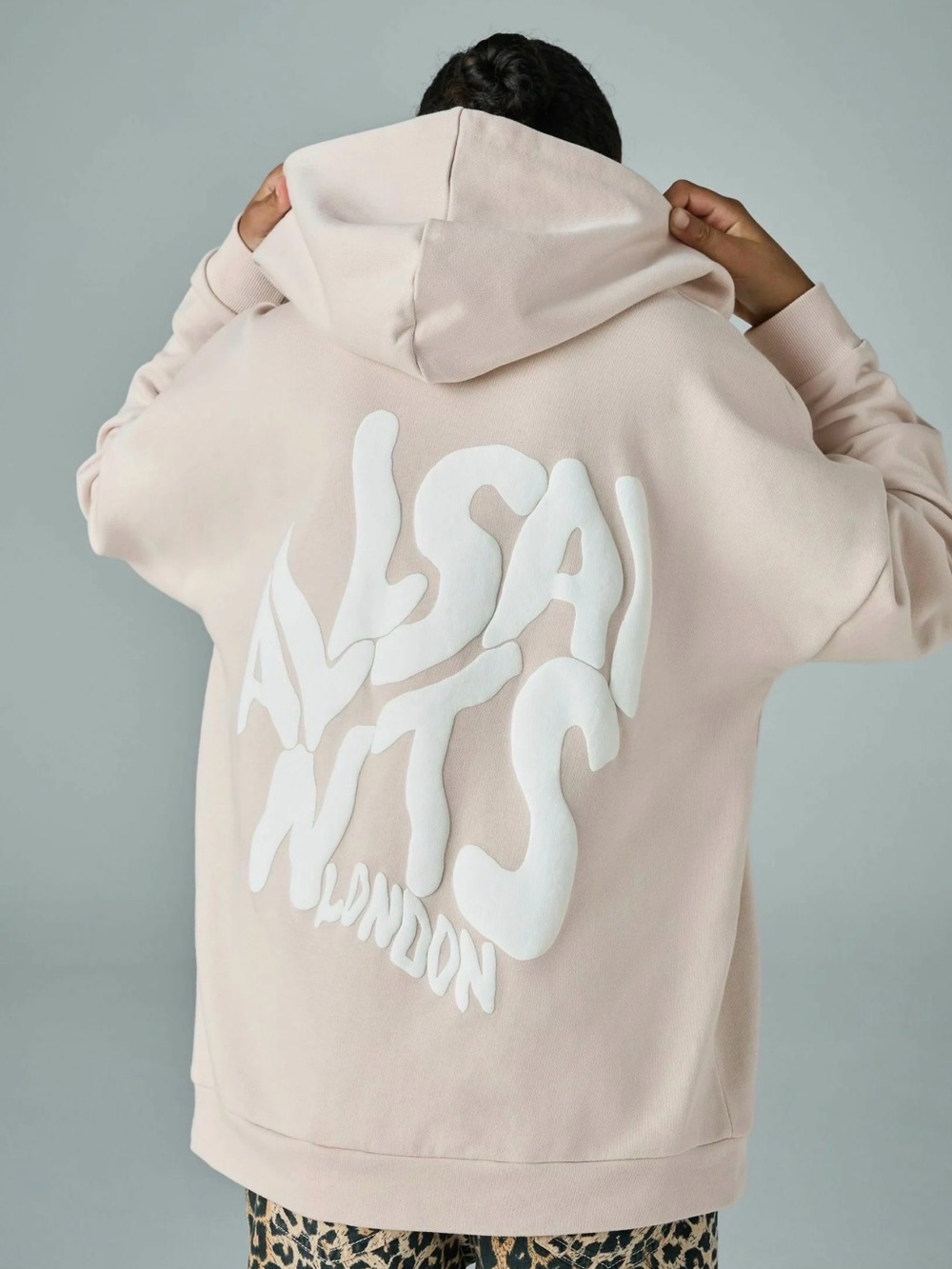 SmallSaints Pale Pink Hoodie with White Logo